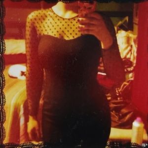 Black dress with mesh top